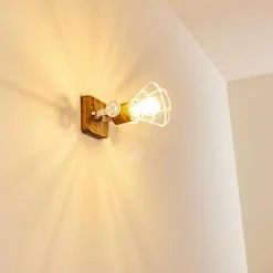 Applique murale Nifun Brun, Blanc, 1 lumière