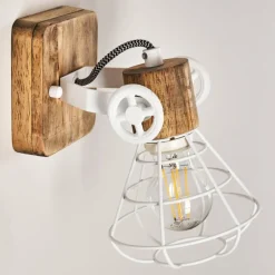 Applique murale Nifun Brun, Blanc, 1 lumière