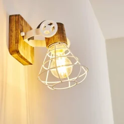 Applique murale Nifun Brun, Blanc, 1 lumière