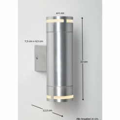 Applique murale Nordlux Can Aluminium, 2 lumières