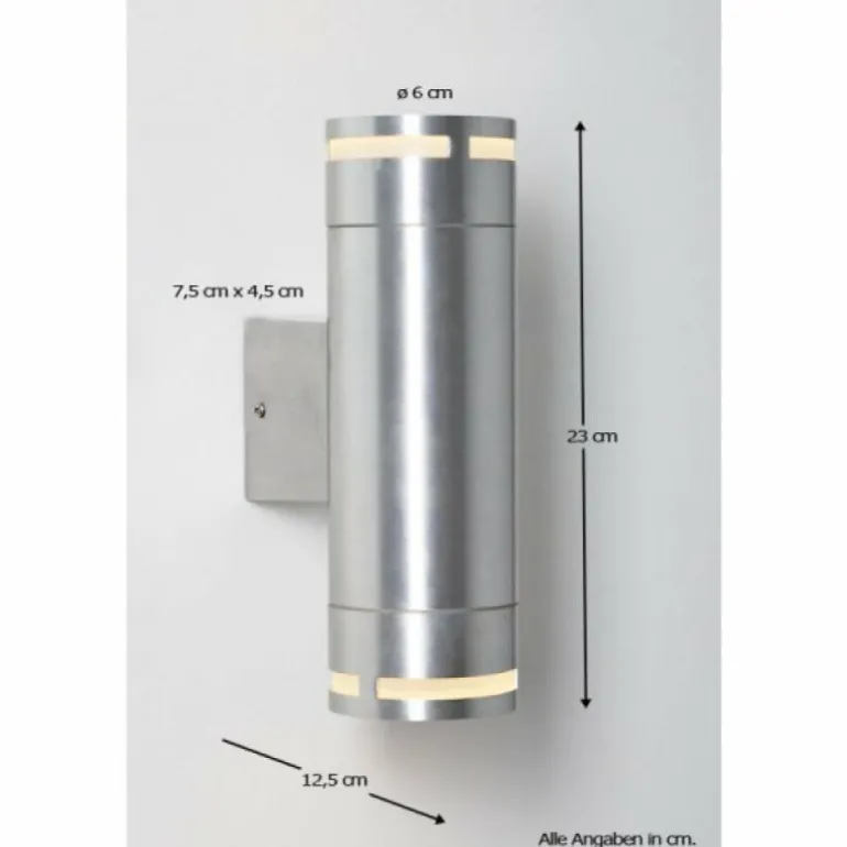 Applique murale Nordlux Can Aluminium, 2 lumières