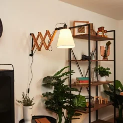 Applique murale Norfolk Bois clair, Noir, 1 lumière