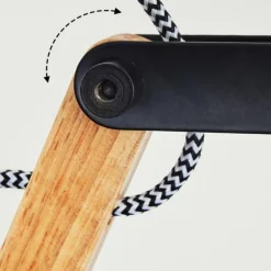 Applique murale Norfolk Bois clair, Noir, 1 lumière