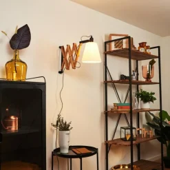 Applique murale Norfolk Bois clair, Noir, 1 lumière