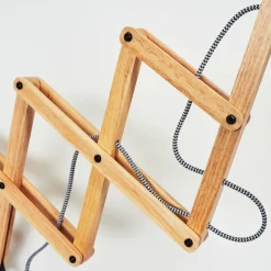 Applique murale Norfolk Bois clair, Noir, 1 lumière