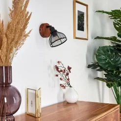 Applique murale Omna Bois foncé, Noir, 1 lumière