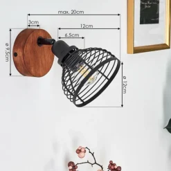 Applique murale Omna Bois foncé, Noir, 1 lumière