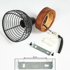 Applique murale Omna Bois foncé, Noir, 1 lumière