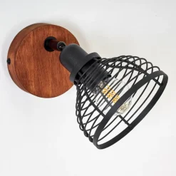 Applique murale Omna Bois foncé, Noir, 1 lumière