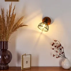 Applique murale Omna Bois foncé, Noir, 1 lumière