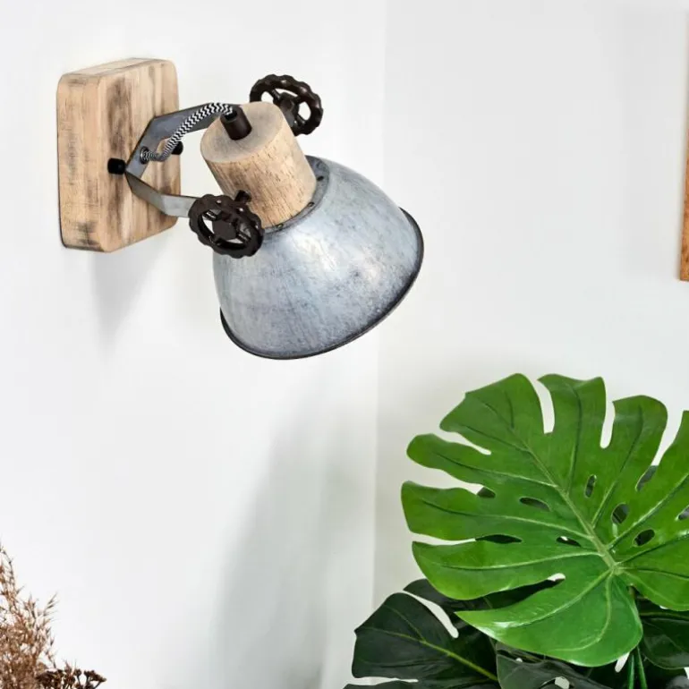 Applique murale Orny Bois clair, Argenté, 1 lumière