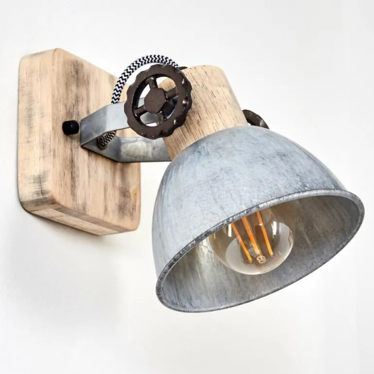 Applique murale Orny Bois clair, Argenté, 1 lumière