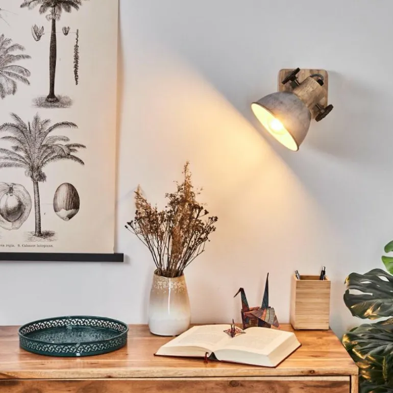 Applique murale Orny Bois clair, Argenté, 1 lumière