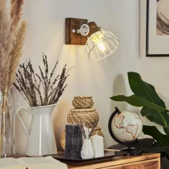 Applique murale Orny Bois foncé, Blanc, 1 lumière