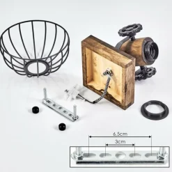 Applique murale Orny Bois foncé, Noir, 1 lumière