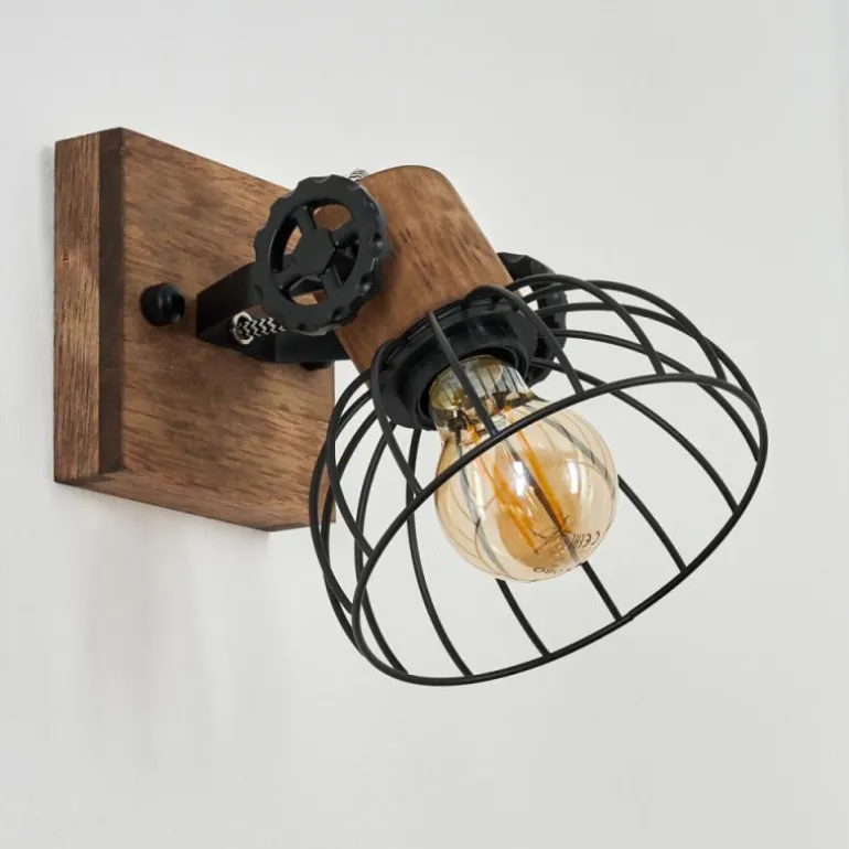 Applique murale Orny Bois foncé, Noir, 1 lumière