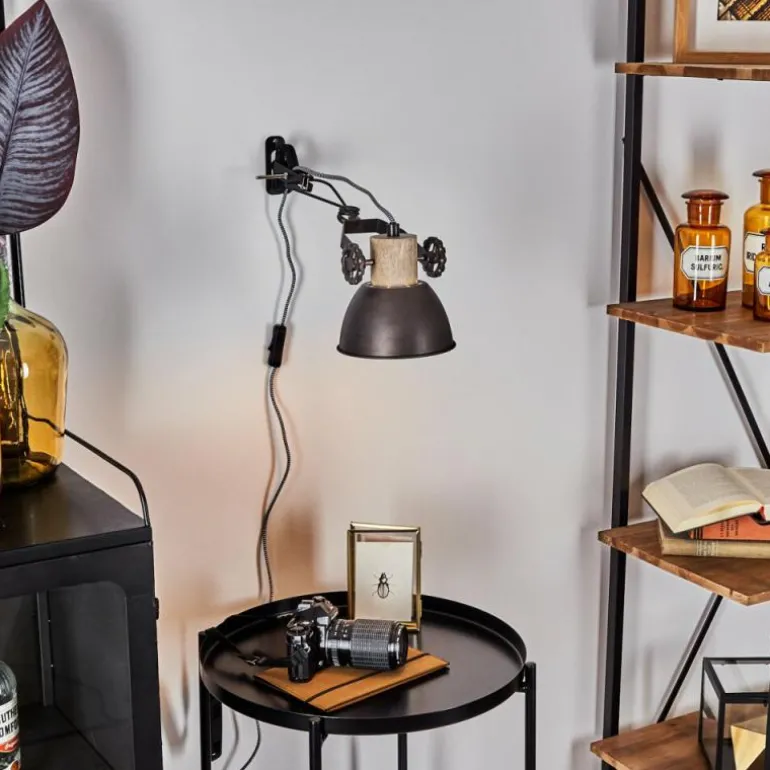 Applique murale Orny Brun, Bois clair, 1 lumière