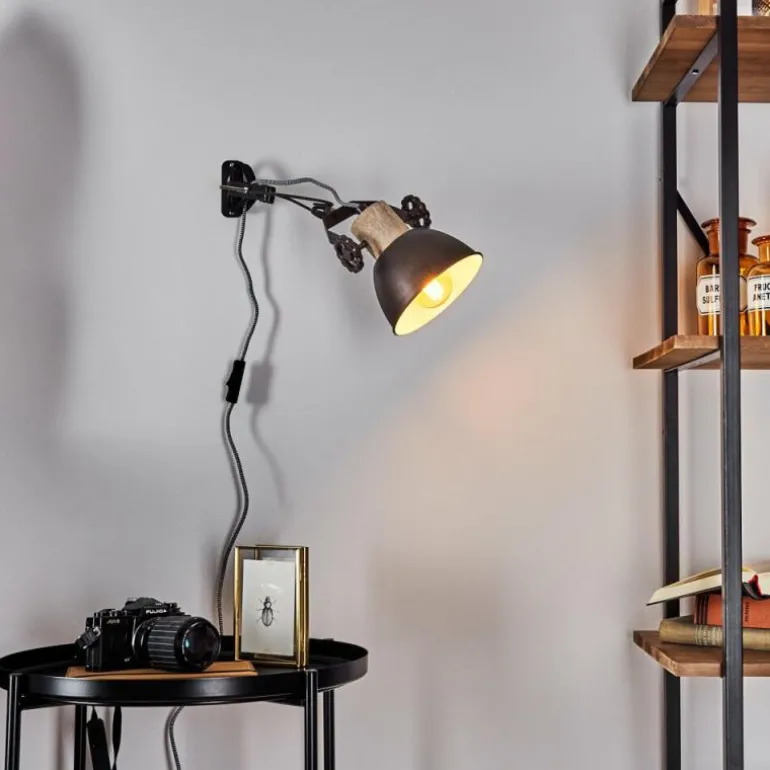 Applique murale Orny Brun, Bois clair, 1 lumière