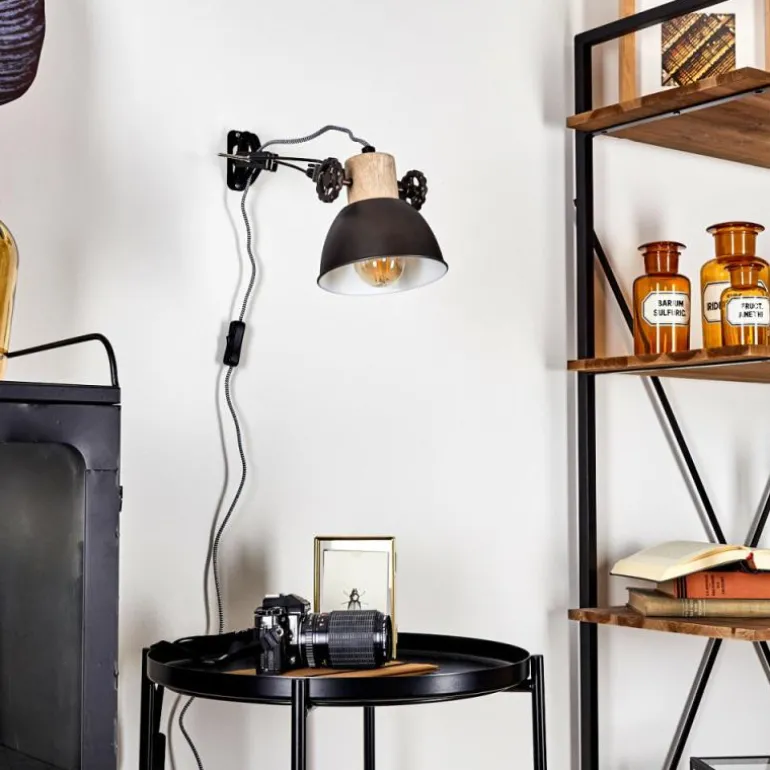 Applique murale Orny Brun, Bois clair, 1 lumière