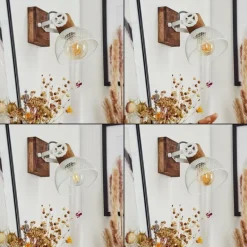 Applique murale Orny Brun, Blanc, 1 lumière