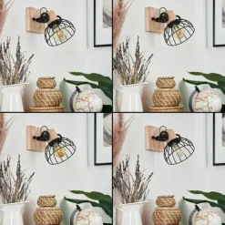 Applique murale Orny Écru, Noir, 1 lumière