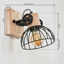 Applique murale Orny Écru, Noir, 1 lumière