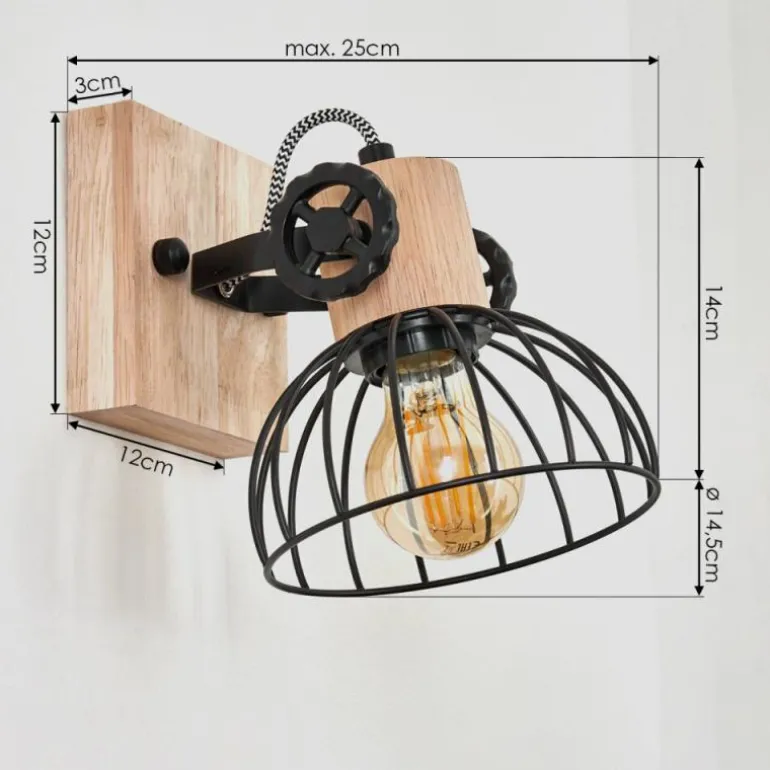 Applique murale Orny Écru, Noir, 1 lumière