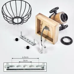 Applique murale Orny Écru, Noir, 1 lumière