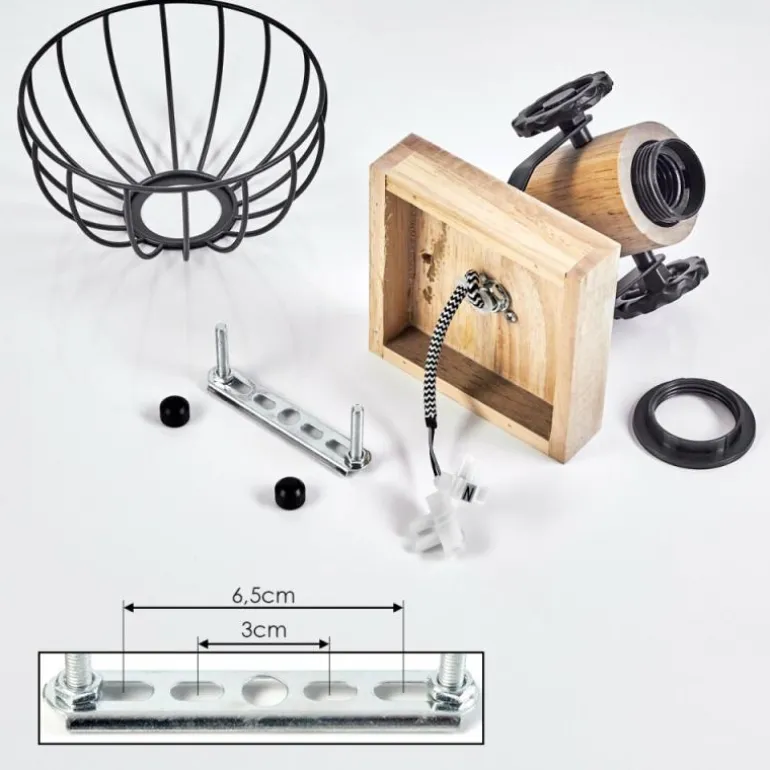 Applique murale Orny Écru, Noir, 1 lumière