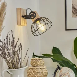 Applique murale Orny Écru, Noir, 1 lumière