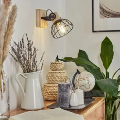 Applique murale Orny Écru, Noir, 1 lumière