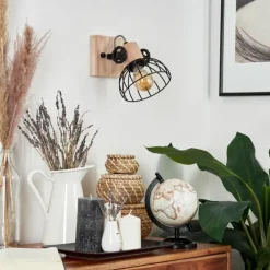 Applique murale Orny Écru, Noir, 1 lumière