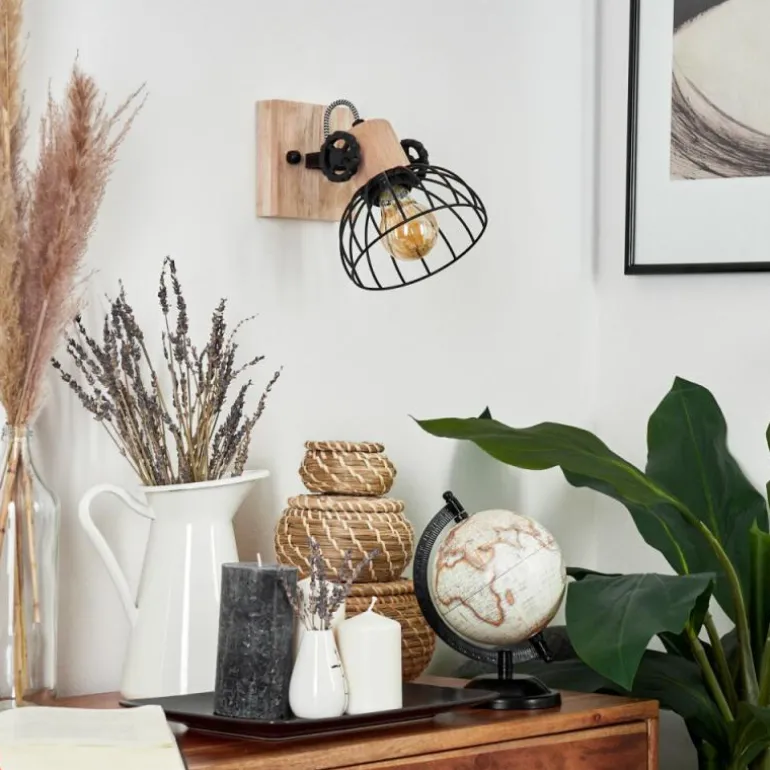 Applique murale Orny Écru, Noir, 1 lumière