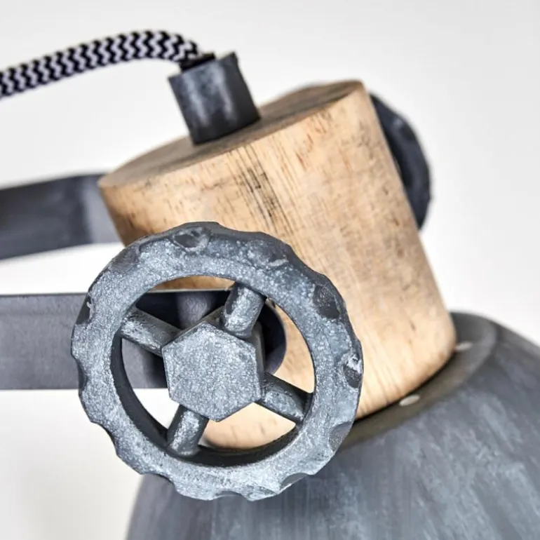 Applique murale Orny Gris, Bois clair, 1 lumière