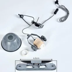 Applique murale Orny Gris, Bois clair, 1 lumière