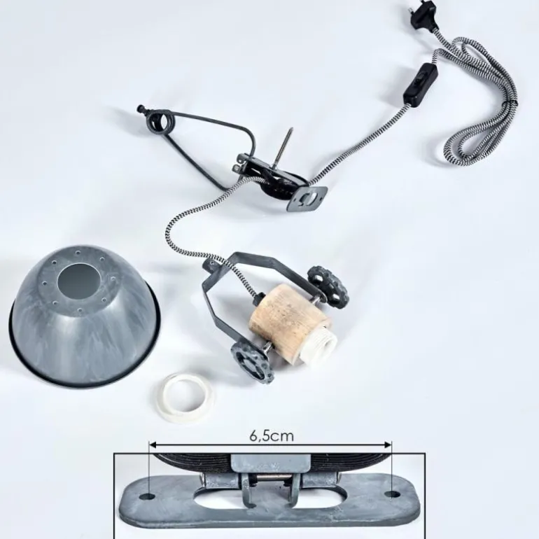 Applique murale Orny Gris, Bois clair, 1 lumière