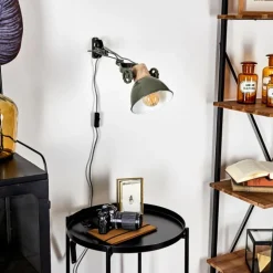 Applique murale Orny Vert, Bois clair, 1 lumière