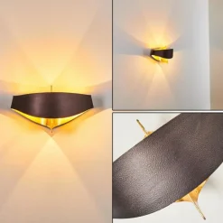 Applique murale Padua Brun doré, 2 lumières