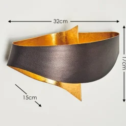 Applique murale Padua Brun doré, 2 lumières