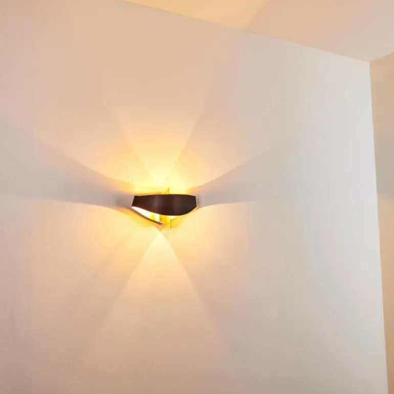 Applique murale Padua Brun doré, 2 lumières