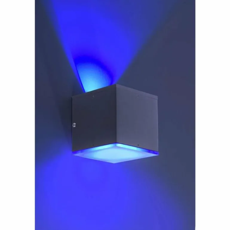 Applique murale Paul Neuhaus Q-AMIN LED Anthracite, 1 lumière, Télécommandes, Changeur de couleurs