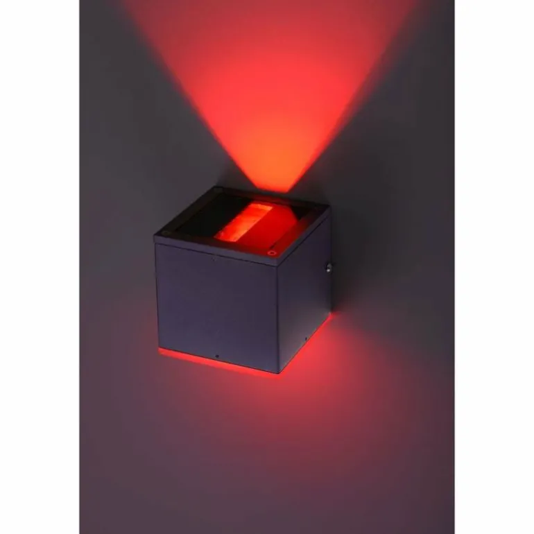 Applique murale Paul Neuhaus Q-AMIN LED Anthracite, 1 lumière, Télécommandes, Changeur de couleurs