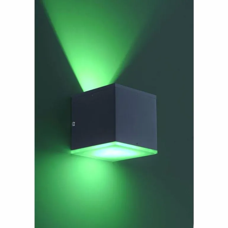 Applique murale Paul Neuhaus Q-AMIN LED Anthracite, 1 lumière, Télécommandes, Changeur de couleurs