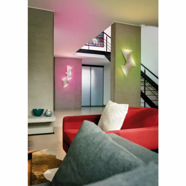 Applique murale Paul Neuhaus Neuhaus Q-TETRA MASTER LED Nickel mat, 1 lumière, Télécommandes, Changeur de couleurs