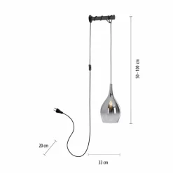 Applique murale Paul Neuhaus PILUA Noir, 1 lumière