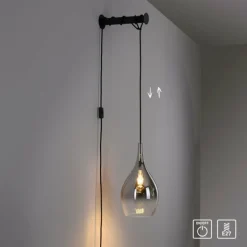 Applique murale Paul Neuhaus PILUA Noir, 1 lumière