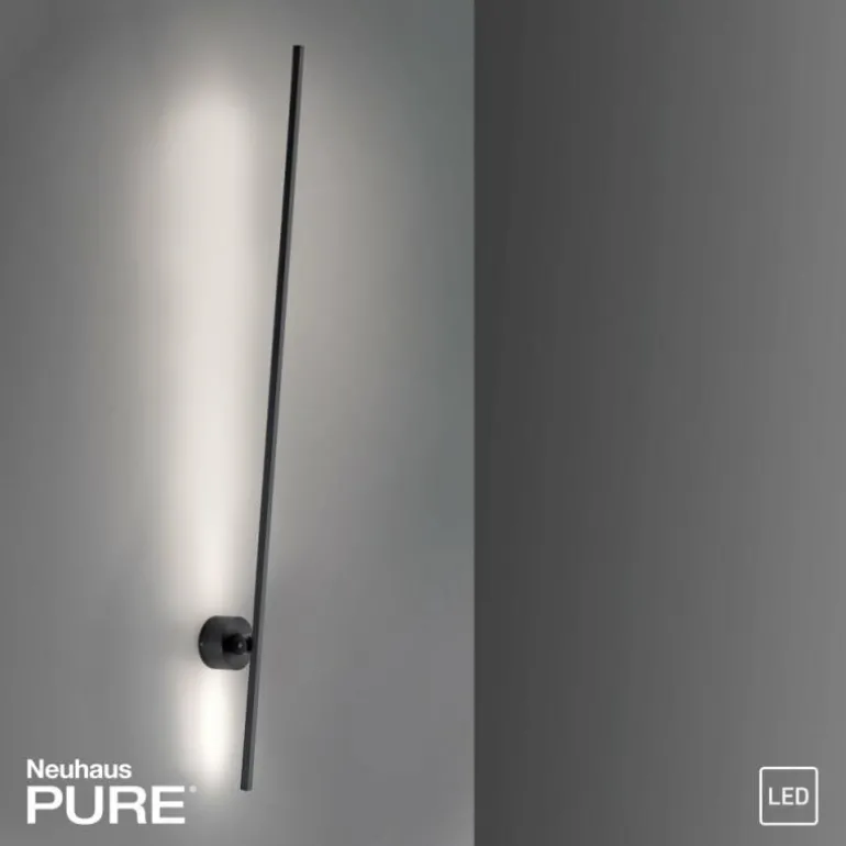 Applique murale Paul Neuhaus PURE-GRAFO LED Noir, 1 lumière
