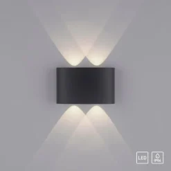 Applique murale Paul Neuhaus CARLO LED Anthracite, 4 lumières