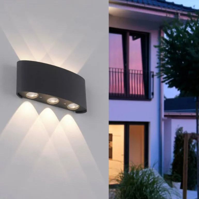 Applique murale Paul Neuhaus CARLO LED Anthracite, 6 lumières