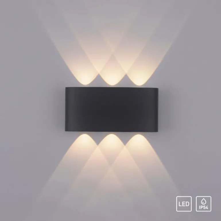Applique murale Paul Neuhaus CARLO LED Anthracite, 6 lumières